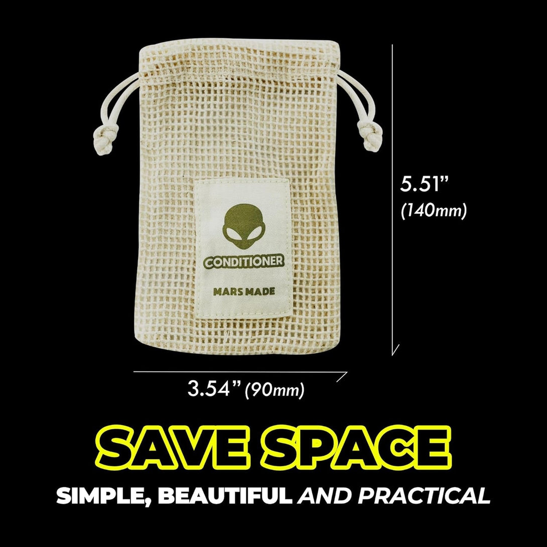 Shampoo Bar Soap Saver Bag for Extended Soap Life | Zero-Waste & Planet-Friendly Self-Draining Cotton Soap Bag | Mesh Soap Pouch for Shampoo & Conditioner Bar W/ 360° Airflow (Conditioner)