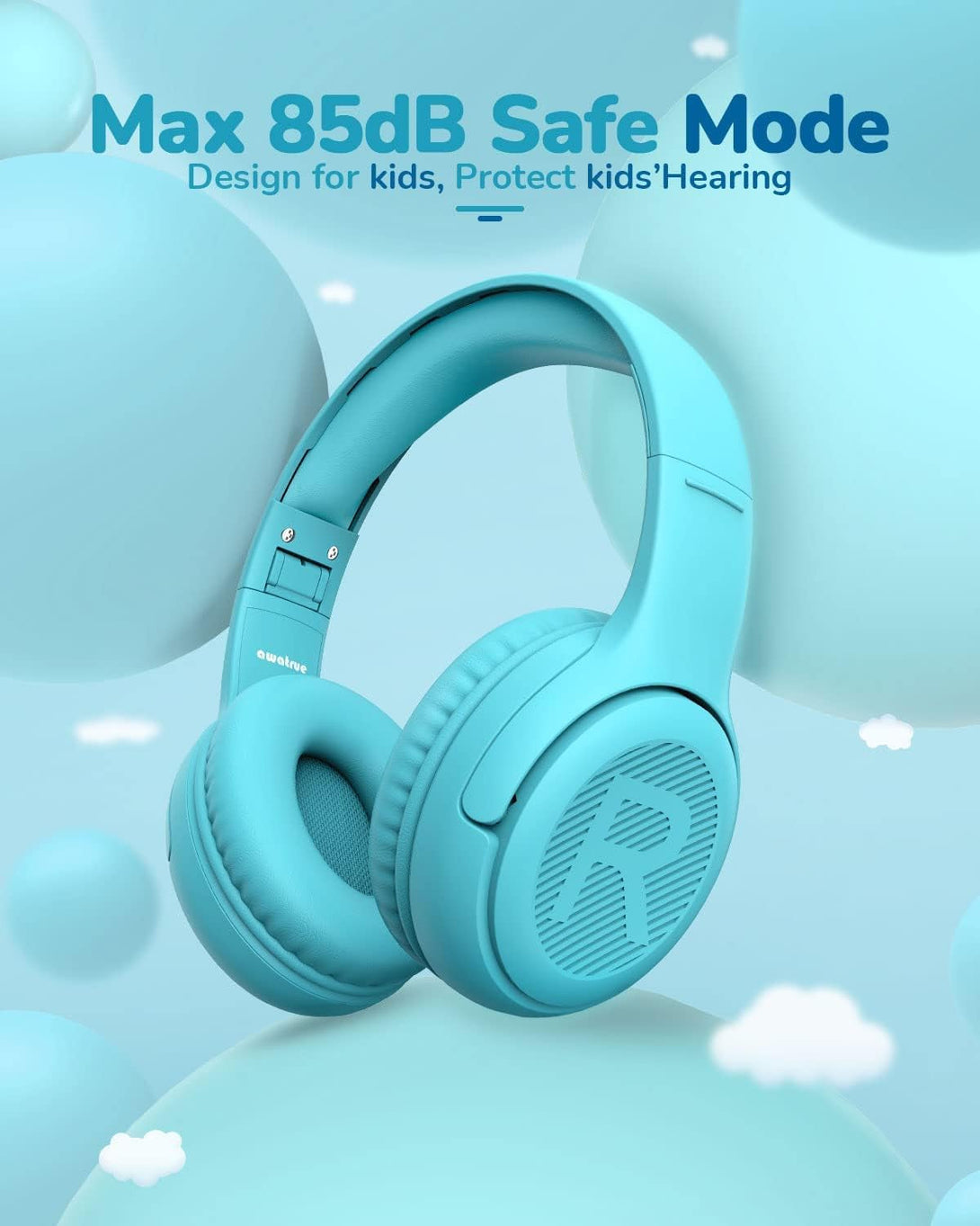 Toddler Kids Headphones Wired - Headphones for Kids Volume Limit 85/94Db Headset 3.5Mm Jack Adjustable Foldable Headsets for Girls Boys Children Teens Pad Smartphones School