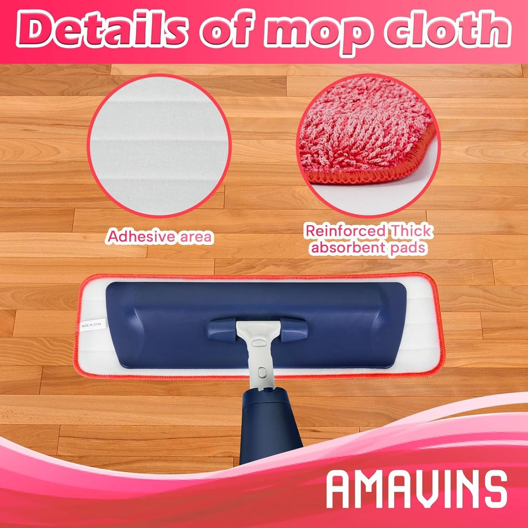3 Pack Microfiber Cleaning Pads with All Bona Mop, Reusable Microfiber Mop Pads for 18 Inch Mop, Hardwood Floor Replacement Cleaning Mop Pads, Machine Washes