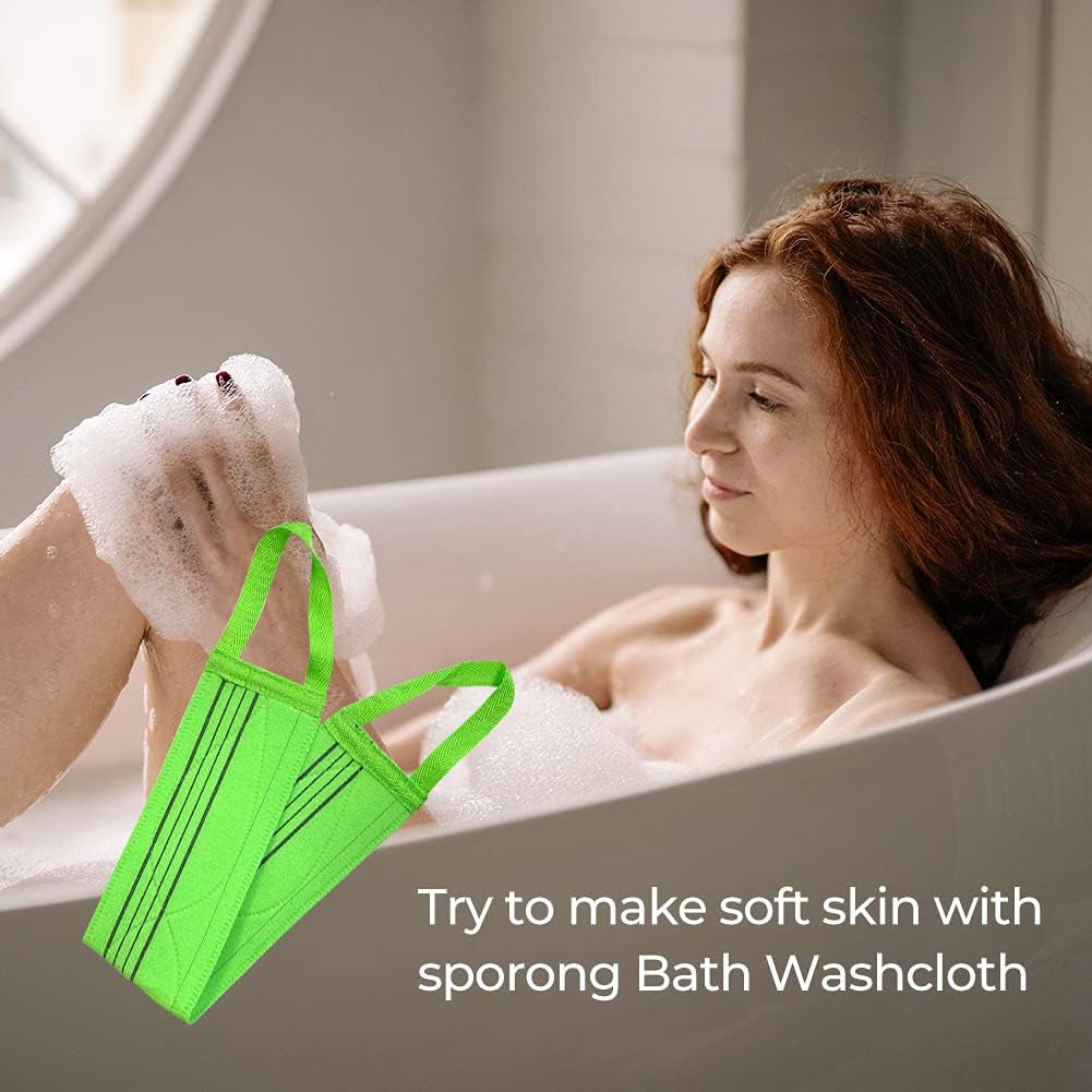 X (3 Pcs) Long Exfoliating Back Washcloth Bath Wash Towel Korean Italy Towel