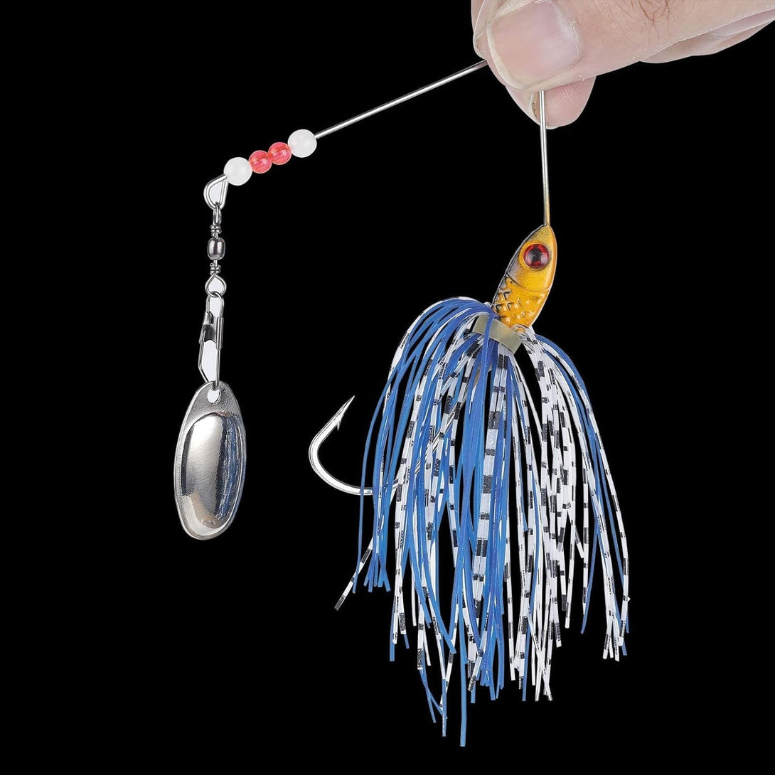 6 Pcs Fishing Lures Spinner Baits for Bass Fishing,Trout Salmon Hard Metal Spinnerbaits