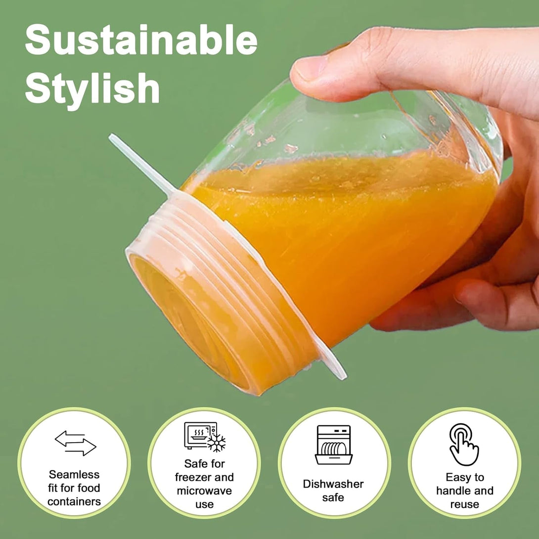 7-Piece Silicone Stretch Lids - Reusable Premium Silicone Stretch & Seal Lids for Most Containers