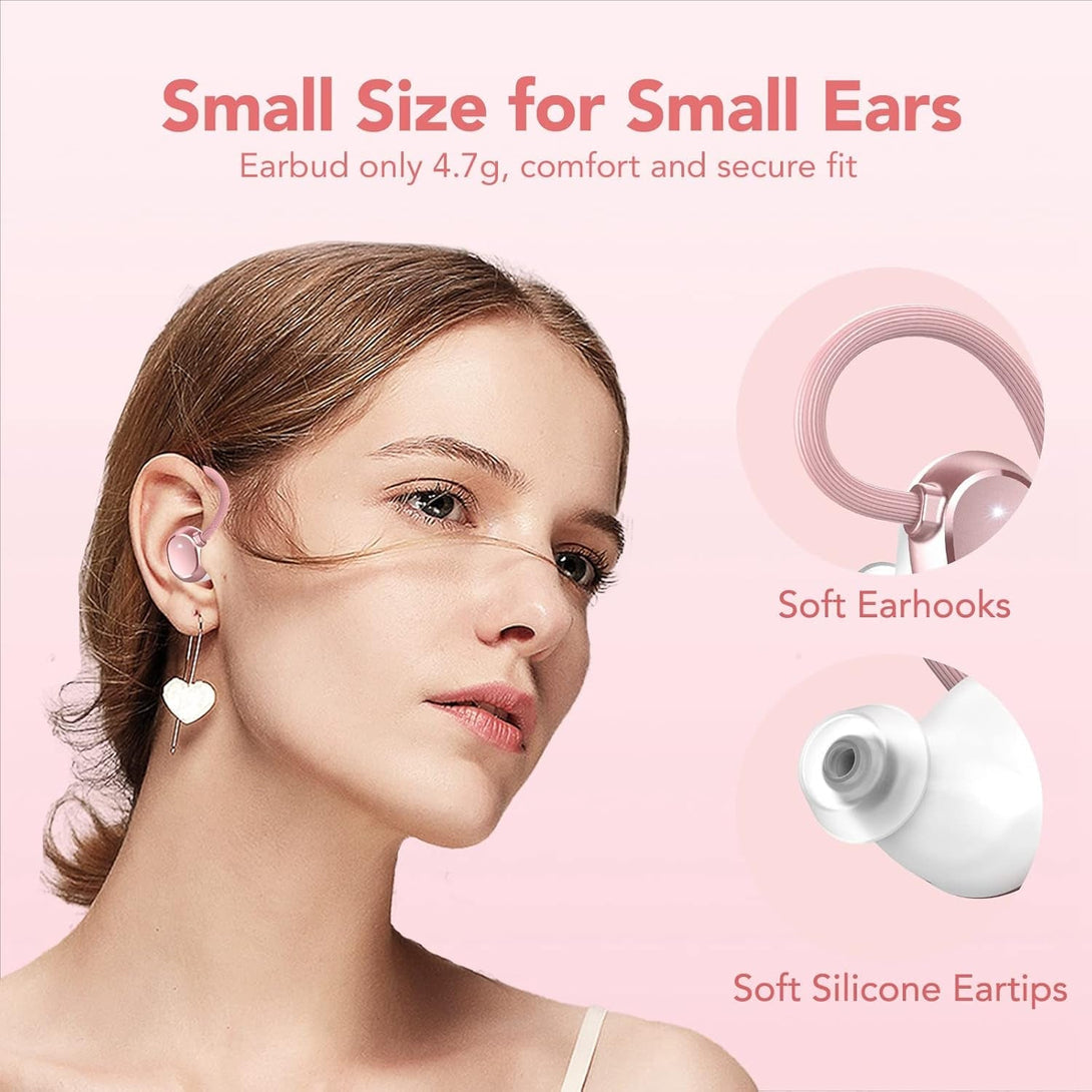 KT1 Wireless Earbuds V5.3, 120H Playtime, Bluetooth Earphones for Small Ear, IPX7 Waterproof Running Headphones, Deep Bass, over Ear Sport Wireless Bluetooth Earphones for Android Ios