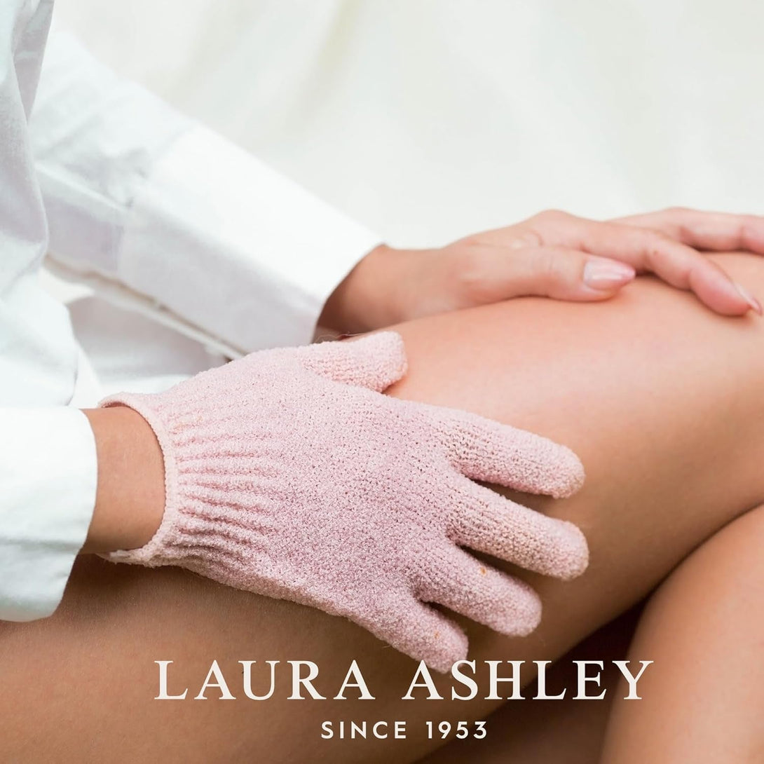 Laura Ashley Exfoliating Gloves Body Scrubber 8Pcs, 4 Pairs Women'S Exfoliating Body Scrubber for Bath and Shower