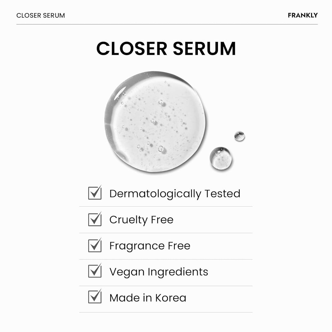 FRANKLY Closer Serum Jumbo | Pore Minimizer Serum | 9 Peptides, Vegan Collagen, Adenosine, PHA | Korean Pore Minimizer for Glass Skin, Anti-Aging, Hydration, Elasticity | 2.03 Fl Oz