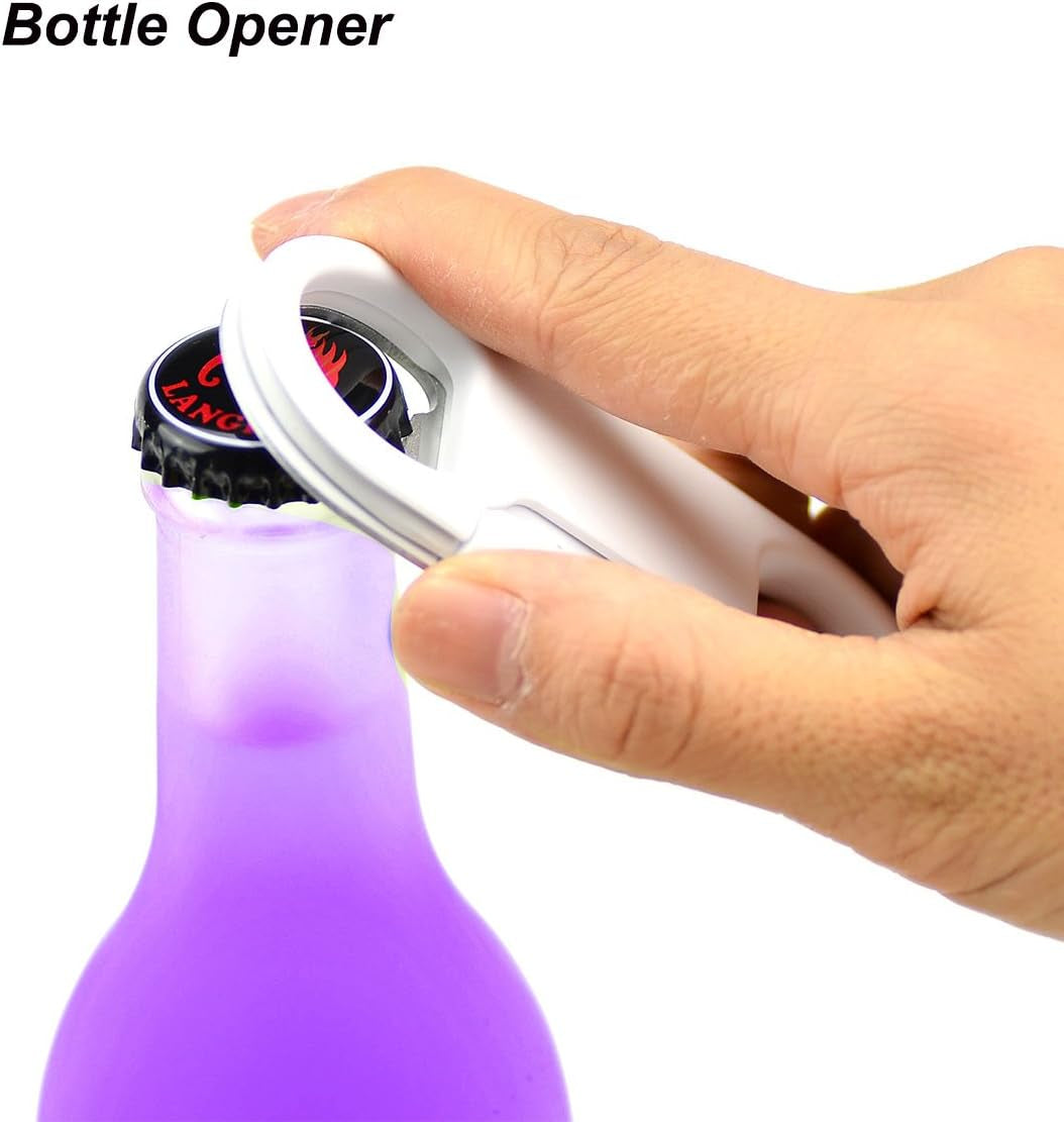 Iphone Charge Lightning Cable + Keychain + Bottle Opener + Aluminum Carabiner,Portable Multifunction Keychain Bottle Opener USB Charging Cord Short Cable for Iphone X/8/7/6S,Gift for Men Women(White)