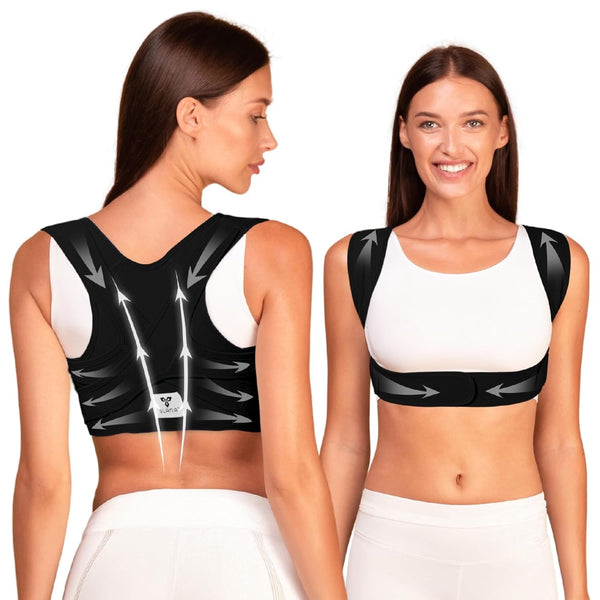 Back Brace Posture Corrector for Women|Adjustable and Breathable Posture Corrector for Men|Back Straightener Posture Corrector Providing Pain Relief from Neck, Shoulder and Upper Back (M/Black)