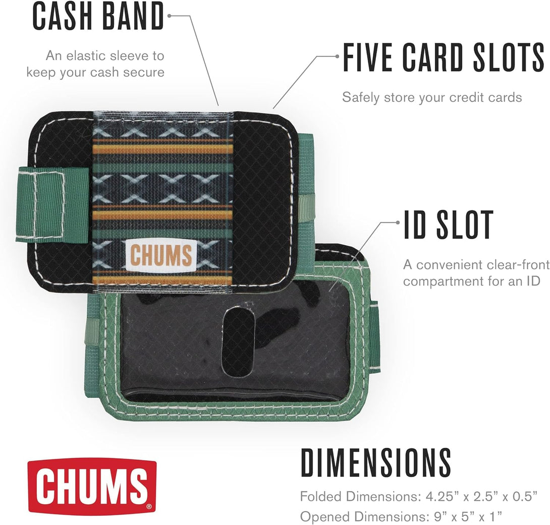 Chums Bandit Bi-Fold Wallet – Slim RFID Wallet for Men & Women, Reversible Card, ID & Money Holder (Olive/Tan)
