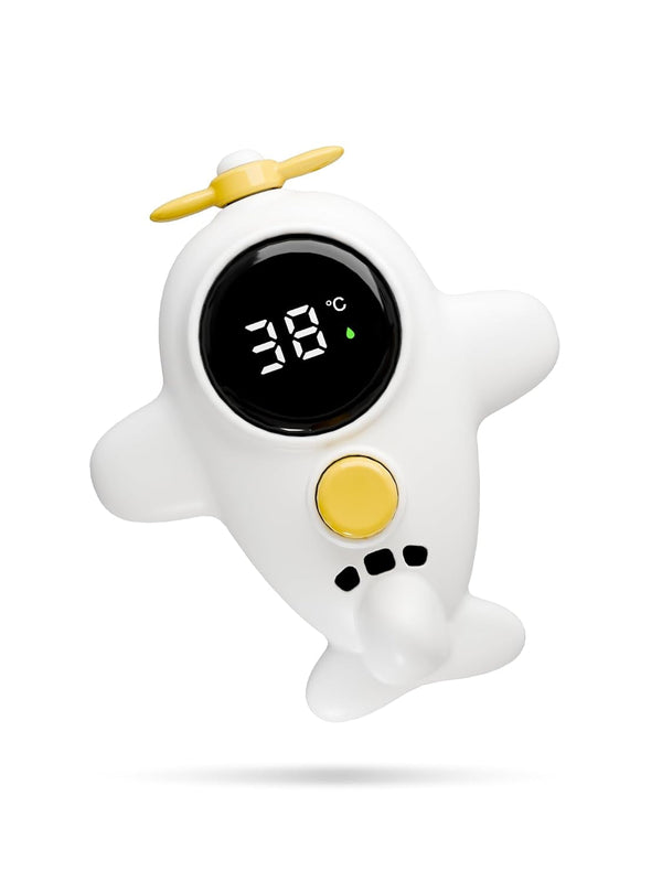 Baby Bath Thermometer with Fun Spraying Feature â€“ a Floating Bath Toy with 3-Color Backlight for Infants (Celsius Display)