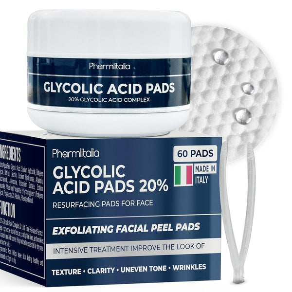 Glycolic Acid Pads - Resurfacing Pads for Face 20% - Exfoliating Peel Pad for Body and Dark Spots - Fine Lines and Wrinkles - 60 Count