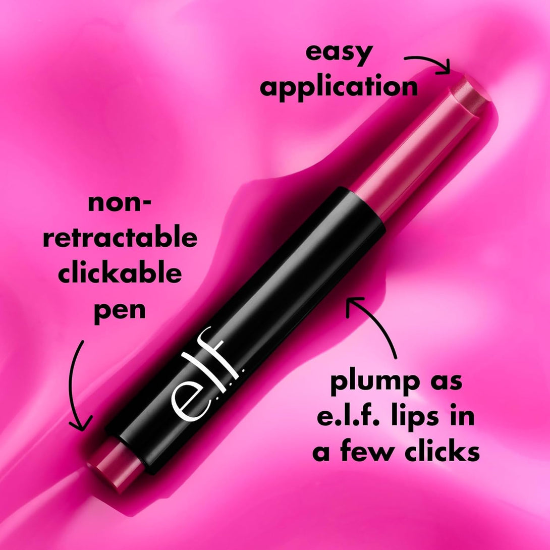 E.L.F. Pout Clout Lip Plumping Pen, Nourishing Lip Balm for Sheer Color & Shine, Plumps & Moisturizes, Vegan & Cruelty-Free, Pinky Out