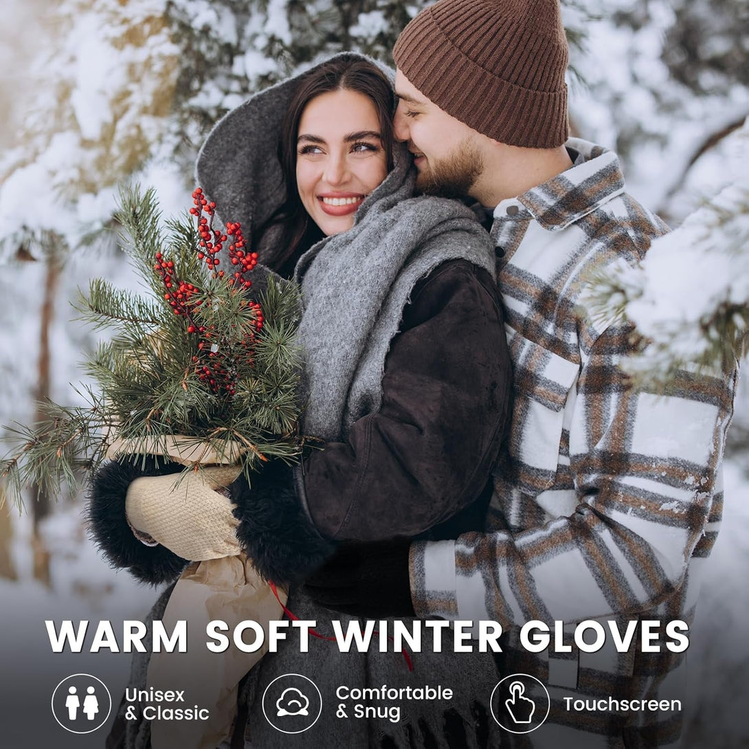 Winter Gloves - 4/3 Pairs Women'S Winter Gloves, Knit Touchscreen Gloves Women Men, Gloves for Cold Weather