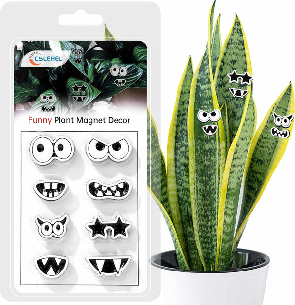 Plant Magnets Eyes Mouth for Potted Plants， 8 PCS Fridge Magnets Monster Magnet Eyes, Funny Plants Pins Lndoor Outdoor Kitchens Whiteboard Office Plants Accessories