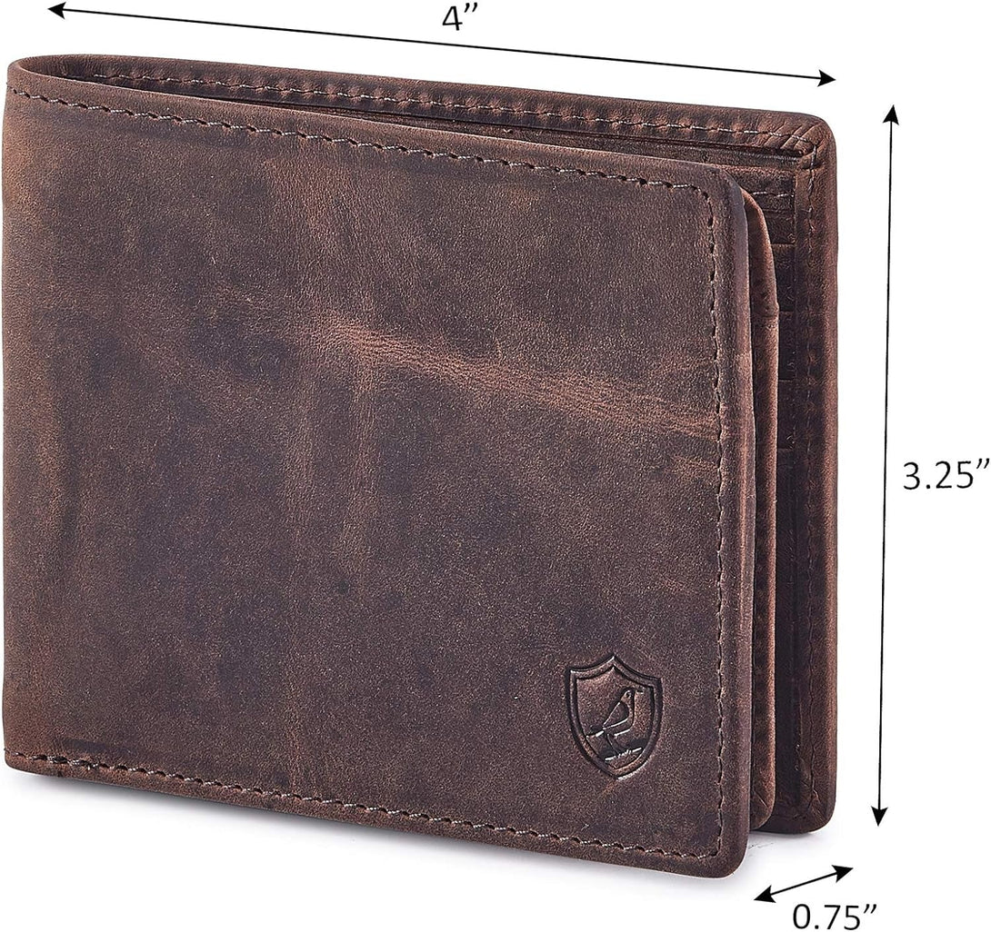 Cochoa Wallet for Men'S RFID Blocking Real Leather Bifold Stylish 2 ID Window in Gift Box