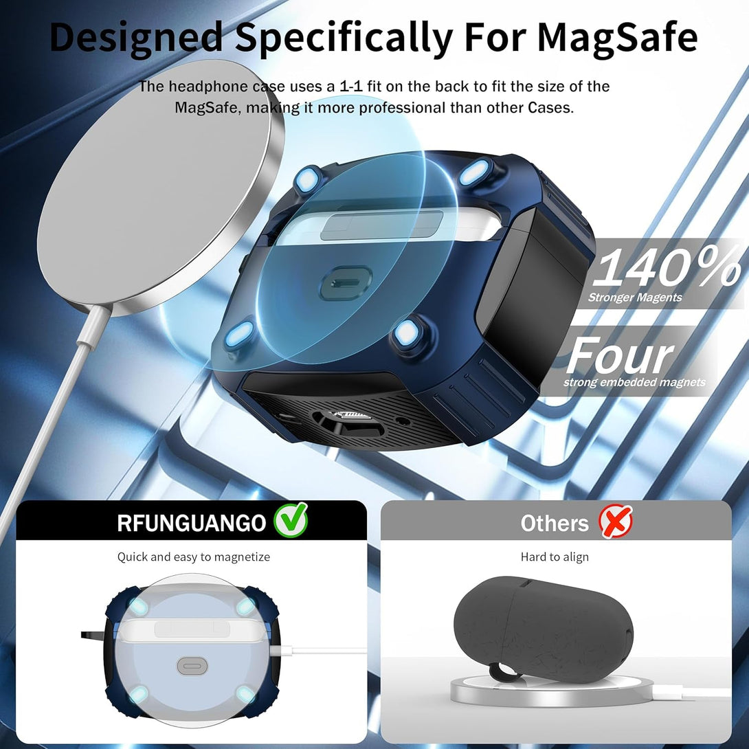 RFUNGUANGO for Airpods Pro 2Nd Generation Protective Case, 2024 New Space-Themed Protective Case. Compatible with Airpods Pro 1/2 And, Works with Magsafe. [Blue]