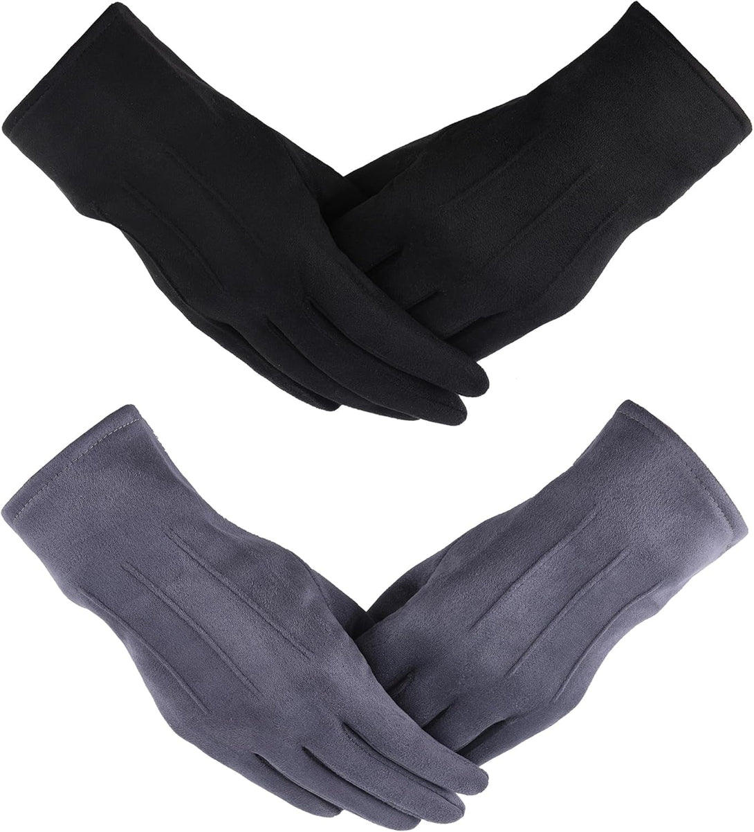 Women'S Gloves Winter Touch Screen Texting Comfortable and Warm Double-Sided Velvet Lining Thickened Warm 2 Pairs