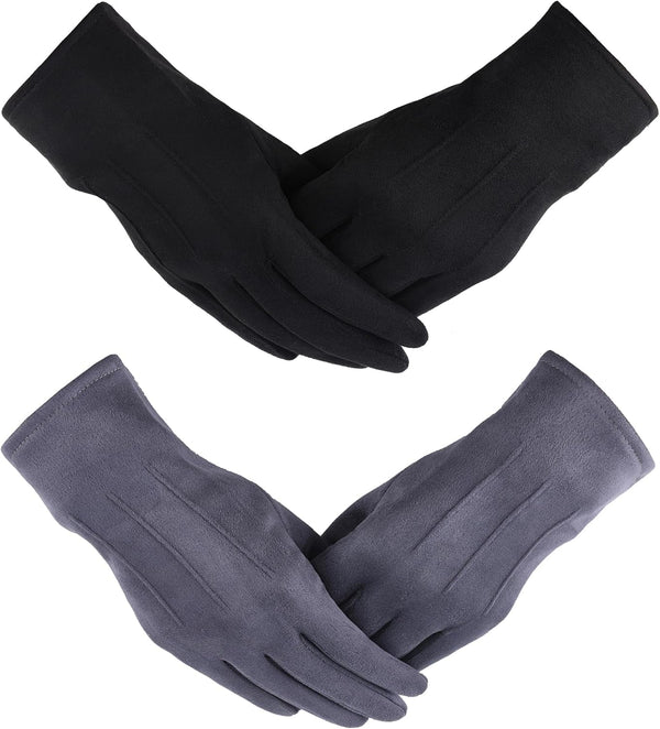 Women'S Gloves Winter Touch Screen Texting Comfortable and Warm Double-Sided Velvet Lining Thickened Warm 2 Pairs