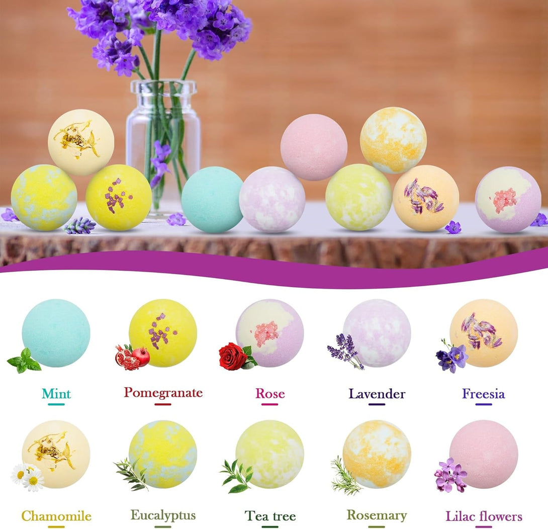 Bath Bombs for Women Gift Set - 30 Natural and Organic Bath Bombs with Essential Oils & Moisturizing Shea Butter, Spa Birthday Gift, Mother'S Day, Selfcare Gifts for Her, Women， Bridesmaid Gift