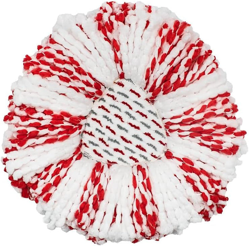 4-Pack Mop Replacement Heads Compatible with Ocedar Easywring 1-Tank Spin System, up 40% More Cleaning Power Mop Replace Head, Microfiber and Machine Washable Deep Cleaning Mop Refills (Red)