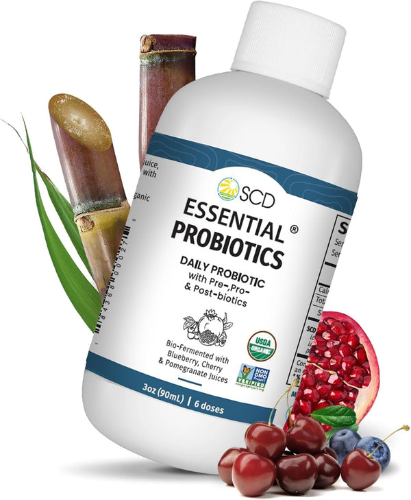 SCD Essential Probiotics for Women, Men, Kids and Toddlers, Travel Probiotic for Digestion and Immunity, Gut Health Liquid Probiotic Supplement, Trial Size – 3 Fl Oz