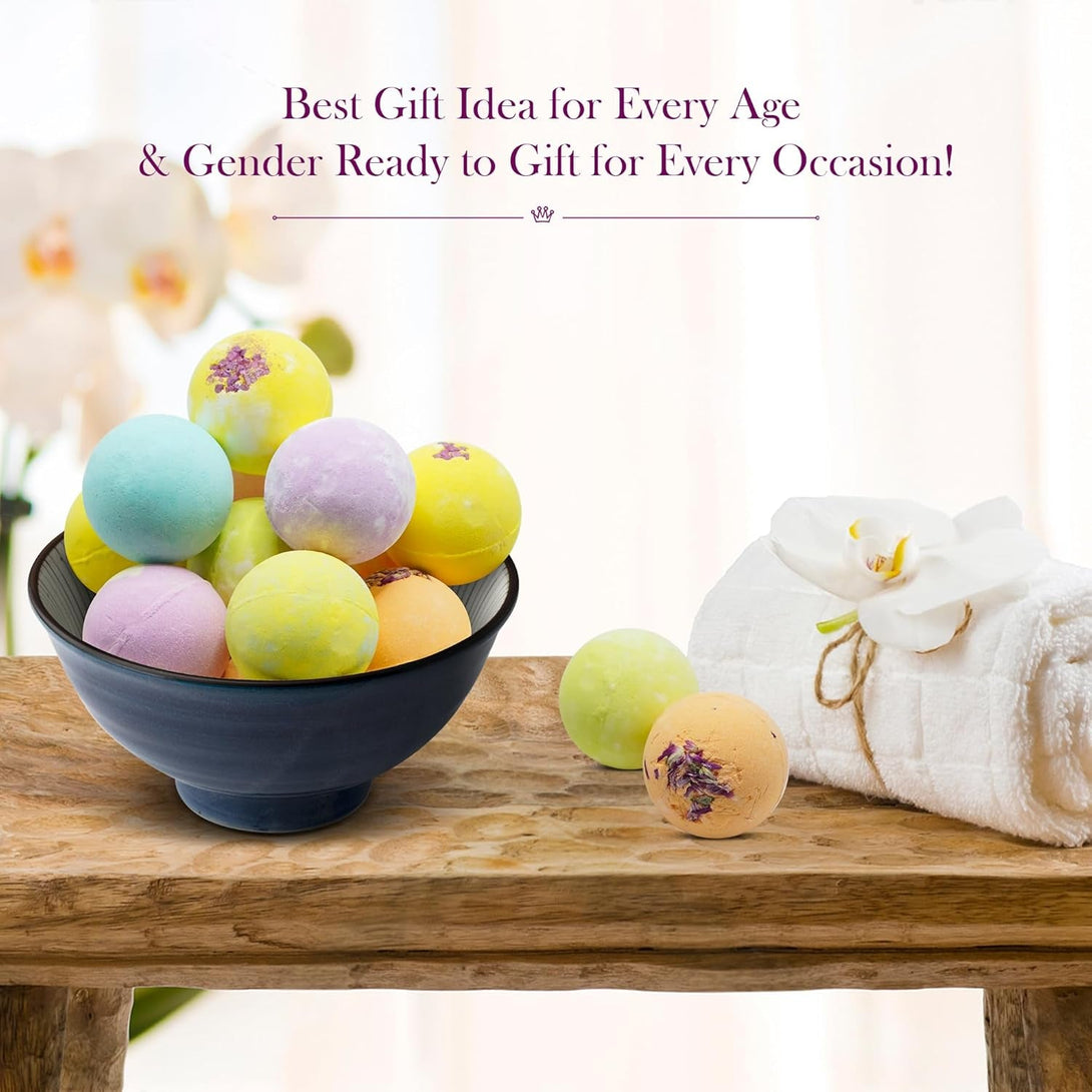 Bath Bombs for Women Gift Set - 30 Natural and Organic Bath Bombs with Essential Oils & Moisturizing Shea Butter, Spa Birthday Gift, Mother'S Day, Selfcare Gifts for Her, Women， Bridesmaid Gift
