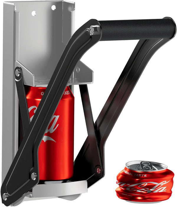 Can Crushers for Recycling - 16 Oz Heavy Duty Aluminum Can Crusher Wall Mounted - Soda and Beer Can Smasher for Recycling with Bottle Opener - for 12 and 16 Oz Cans - Easy to Install - Rampro
