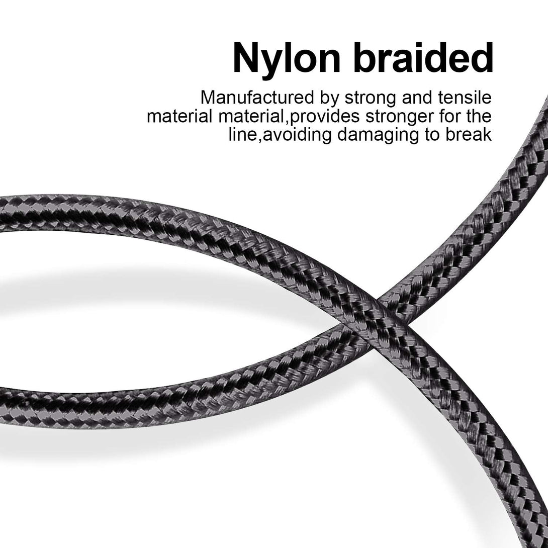 Iphone Charger, 5 Pack 3/3/6/6/10FT Apple Mfi Certified USB Lightning Cable Nylon Braided Fast Charging Cord Compatible for Iphone 14/13/12/11/X/Max/8/7/6/5/Se/Plus/Ipad - Black