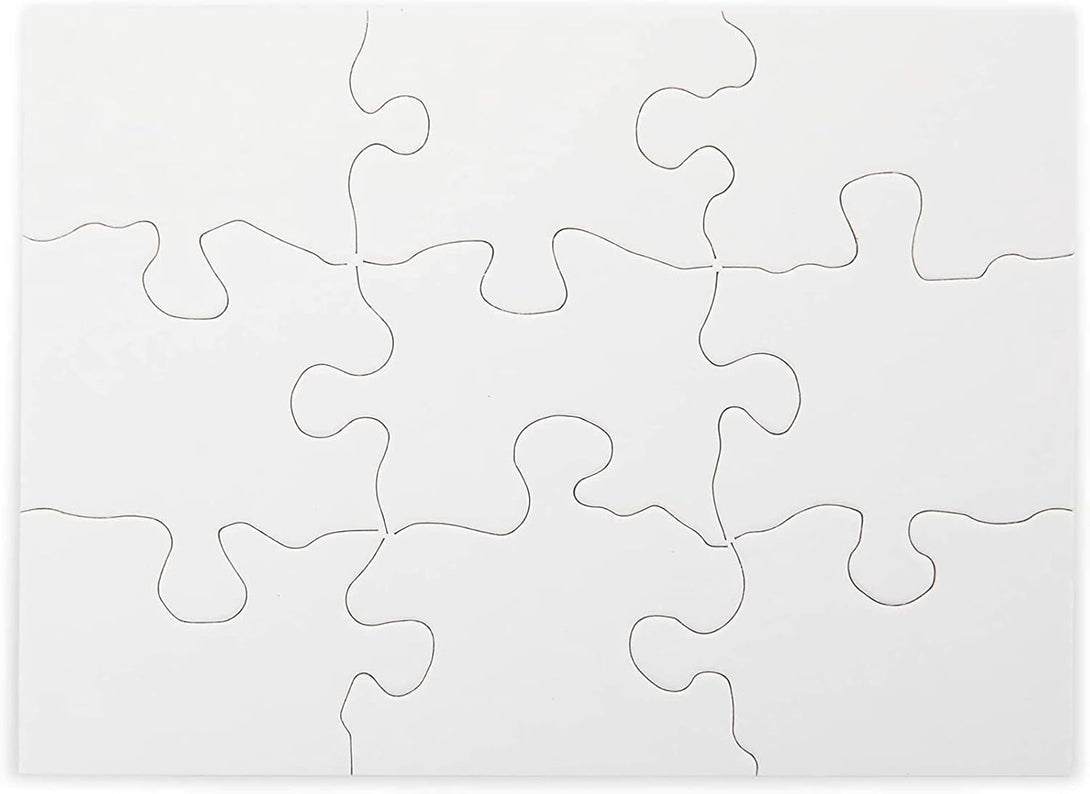 Bright Creations 24 Sheets Blank Puzzles to Draw on Bulk, 5.5 X 4 Inch Jigsaw Puzzle Pieces for DIY, Arts and Crafts Projects