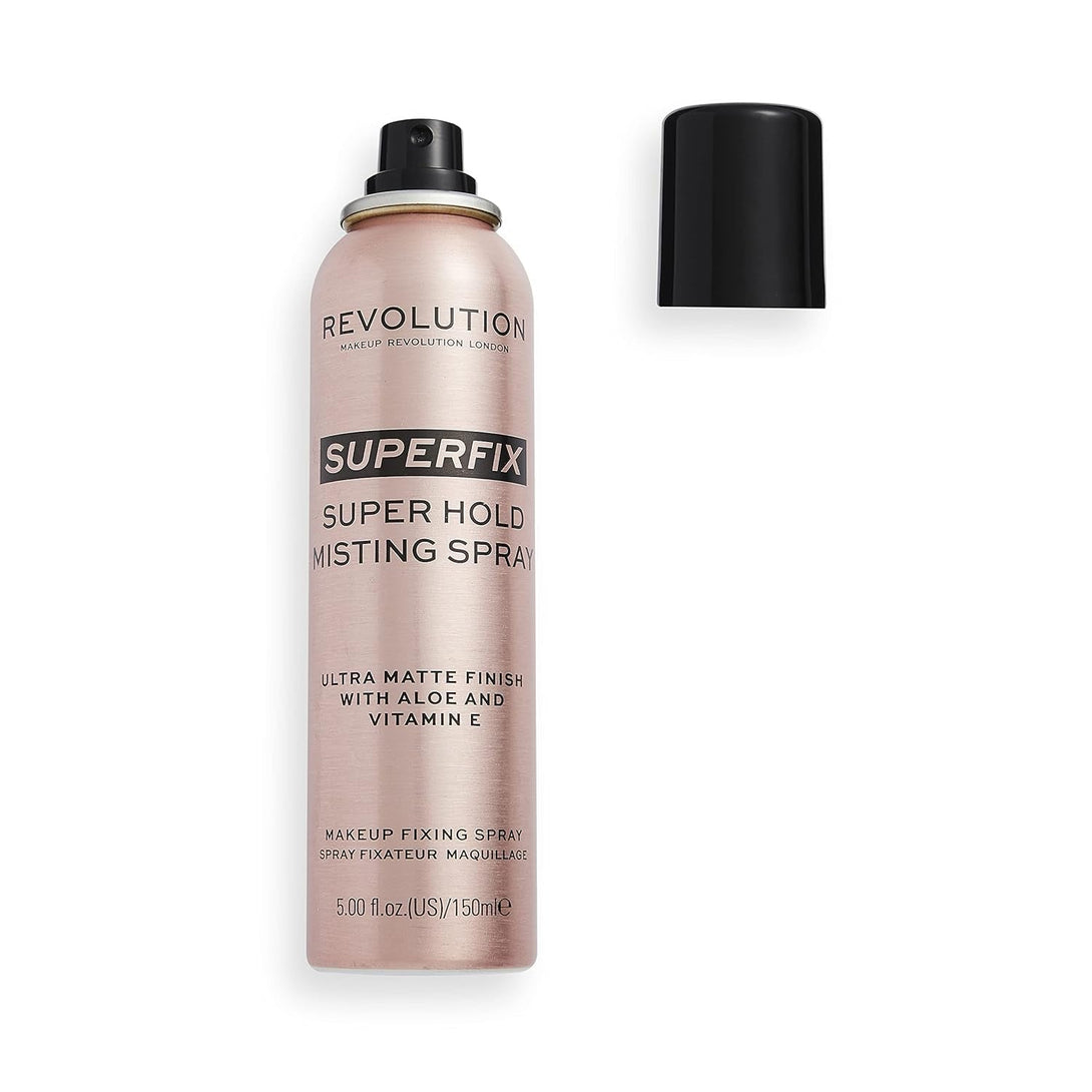 Revolution, Superfix Misting Makeup Setting Spray, Ultra-Matte & Shine-Free Finish, Long-Lasting & Lightweight Mist, Infused with Vitamin E, 5 Fl Oz