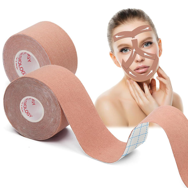 2 Rolls Facial Myofascial Face Lift Tape, Neck & Forehead Smooths Wrinkles, Unisex Anti-Wrinkle Patches for Firming and Tightening Skin