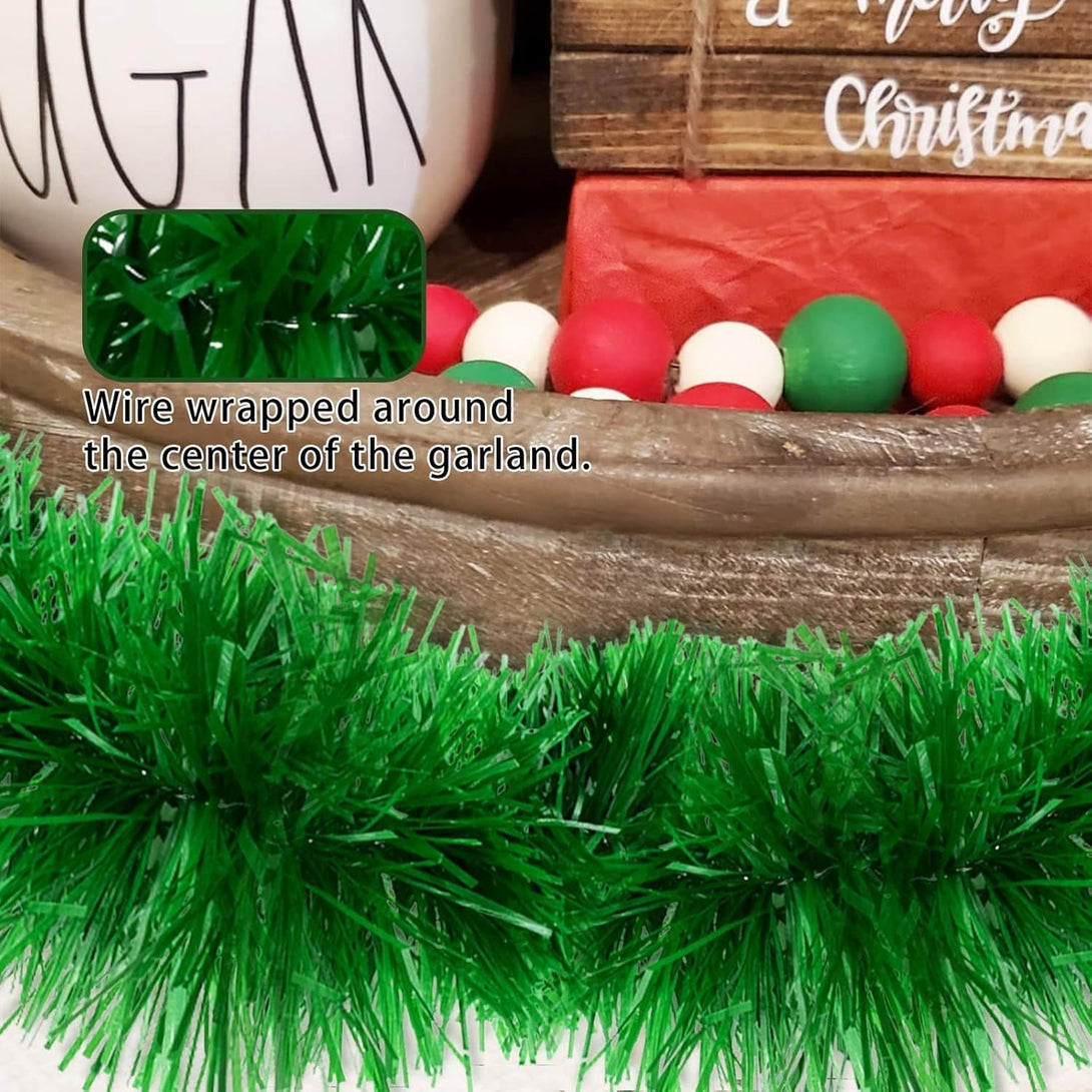 50' Christmas Pine Decoration - Green Artificial Tinsel Garland for Indoor & Outdoor Use