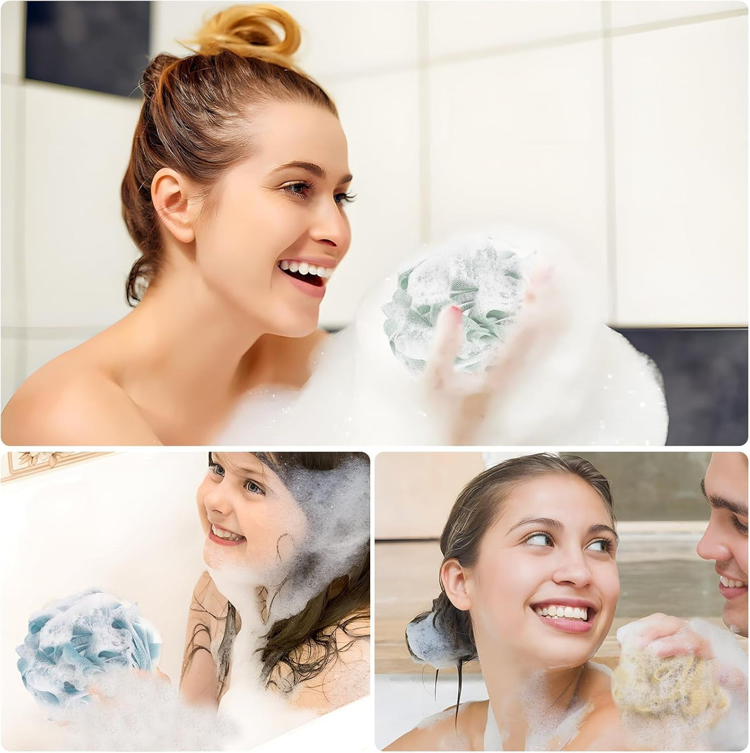 Yoget 4 Pack Shower Loofah Sponge, 60G Bath Sponge,Exfoliate, Cleanse, Soothe Skin
