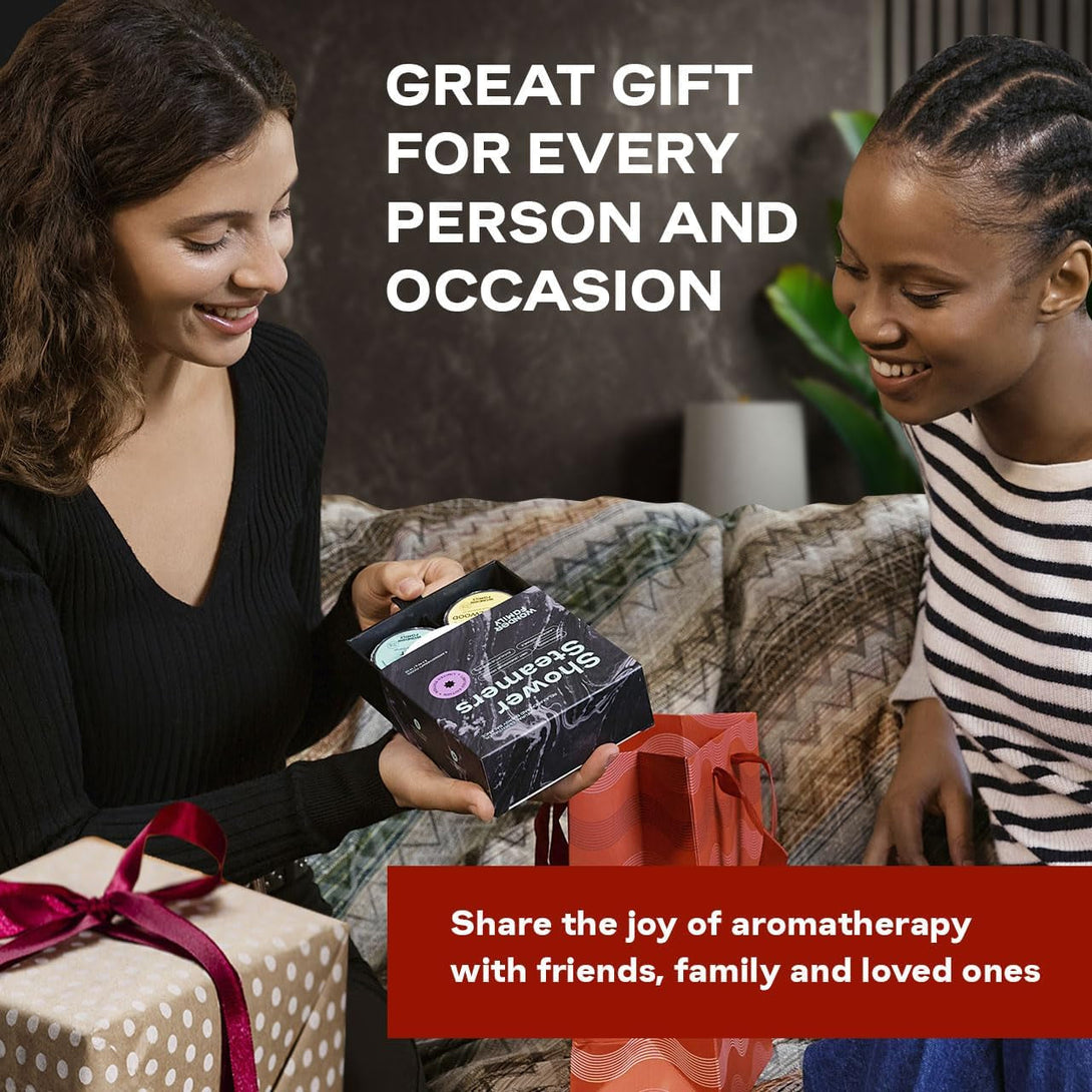 Shower Steamers for Sinus Relief & Self Care - 8 Pack Vapor Shower Tablets - Lavender Sandalwood Mint Eucalyptus Shower Steamers Aromatherapy - SPA Gifts for Women & Men - with Stone Tray