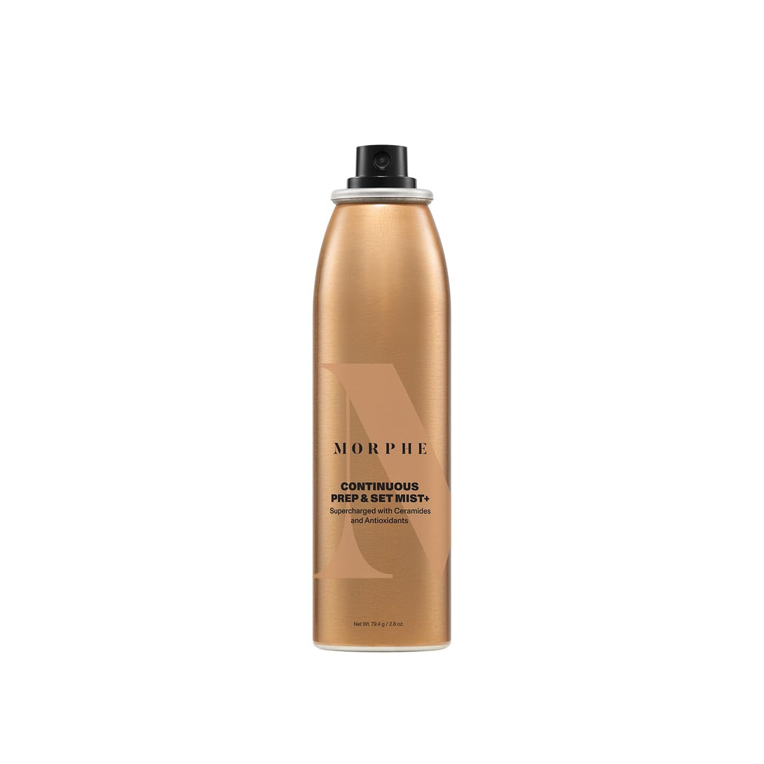 Morphe Continuous Prep & Set Face Mist - Hydrating Setting Spray for Makeup & Skin Prep - Enriched with Ceramides and Antioxidants for a Radiant Finish (2.8 Oz)