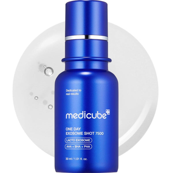 Medicube Zero Exosome Shot 7,500 PPM Spicule Facial Serum | Liquid Skin Booster Serum | Exosome, AHA+BHA+PHA | Pore Care, Dead Skin Cells, Skin Texture | Korean Skin Care 1.01 Fl.Oz