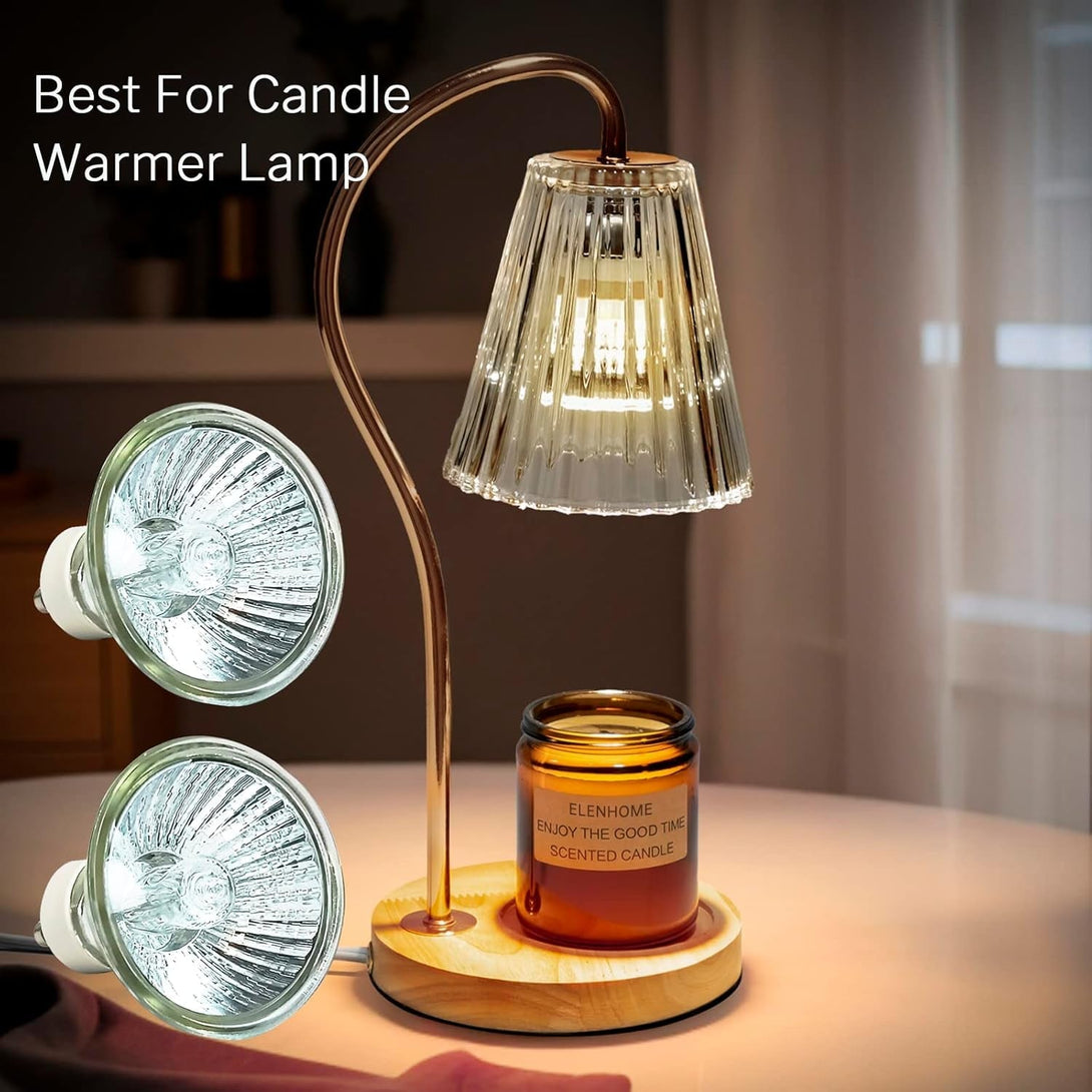 120V 50W GU10 Bulb for Candle Warmer Lamp, 2Pcs Gu10+C Dimmable 2800K Warm White Halogen Light Bulbs 2 Pin, Wax Burner Light Bulb, Full Glass Cover Reflector Track & Recessed Light Bulbs