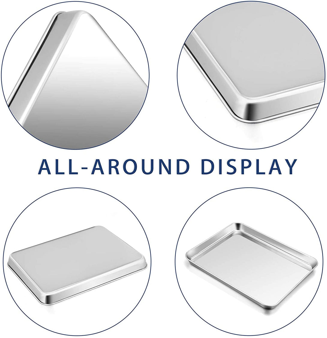P&P CHEF 16 Inch Baking Cookie Sheet, Oven Pan Tray Stainless Steel Sheet Pan for Kitchen, Oven Bakeware for Multi Uses, Shiny Look & Dishwasher Safe, Healthy & Heavy Duty, 1Pc