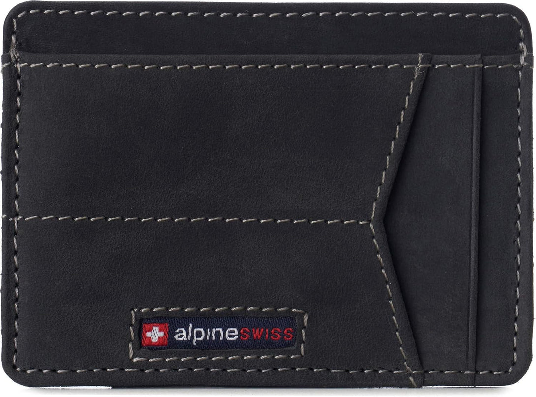 Alpine Swiss RFID Minimalist Oliver Front Pocket Wallet for Men Leather Comes in a Gift Box