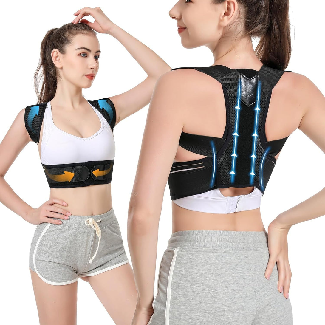 Back Brace Posture Corrector, Adjustable Posture Back Brace, Men/Women Back Posture Corrector, Upper and Lower Back Pain Relief - Scoliosis, Hunchback, Spine Corrector (L)