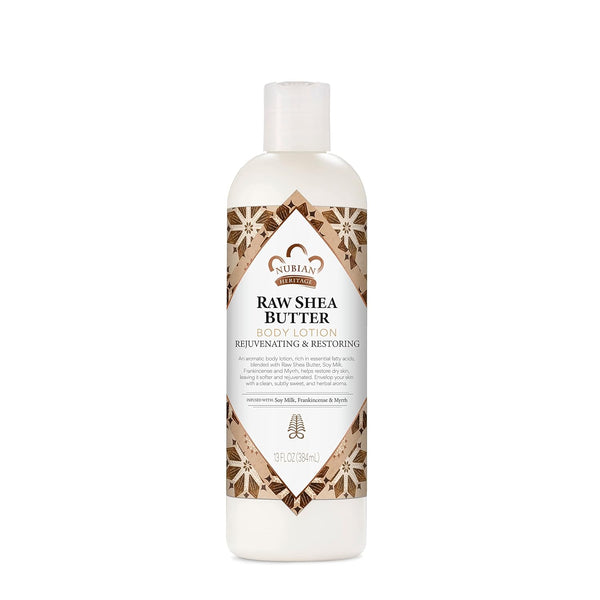 Nubian Heritage Body Lotion Raw Shea Butter for Dry Skin Paraben Free Body Lotion, 13 Oz