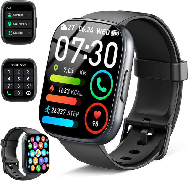 Smart Watch, 1.95" Smartwatch for Men Women (Answer/Make Call), 110+ Sports Modes Fitness Tracker with Heart Rate Sleep Monitor, IP68 Waterproof Fitness Watch, Step Counter Watches for Android Ios