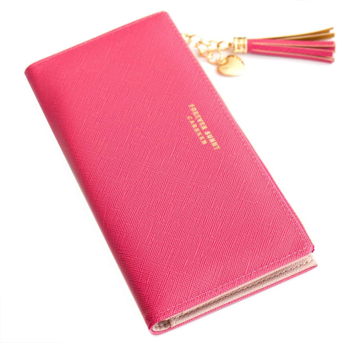 Womens Wallet Cute Elegant Long Slim Card Holder Case Minimalist Coin Purse Thin Tassels Zip Clutch Wallets for Girls Ladies