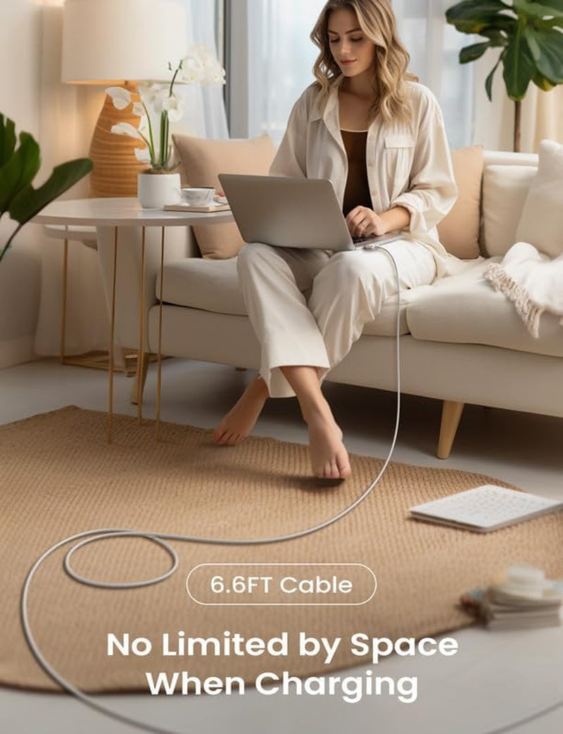 LISEN USB-C to Magnetic 3 Cable (6.6FT) for M4 Macbook Air Pro Charger, 140W Magnetic Safe 3 Cable for Macbook Air (15''/13'' M4 2025, M3 2024, M2 2023, M2 2022), Pro (16"/14" 2024/2023/2021)