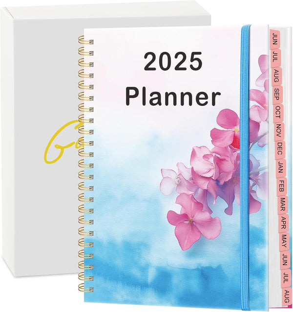 2025 Planner, Monthly Weekly & Daily Planner June 2025-Aug 2026, 15 Months Hardcover Academic Agenda Yearly Planner with Monthly Tab, Notes Pages, Back Pockets, for Women Teacher Student, 6.1" * 8.3"