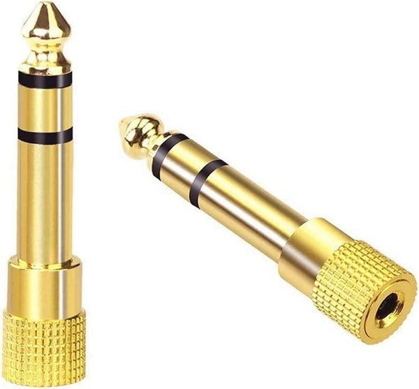 VCE 6.35Mm (1/4 Inch) Male to 3.5Mm (1/8 Inch) Female Stereo Audio Jack Adapter for Aux Cable, Guitar Amplifier, Headphone, 2 Pack