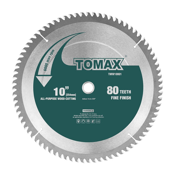 10-Inch 80 Tooth ATB Fine Finish Saw Blade with 5/8-Inch Arbor