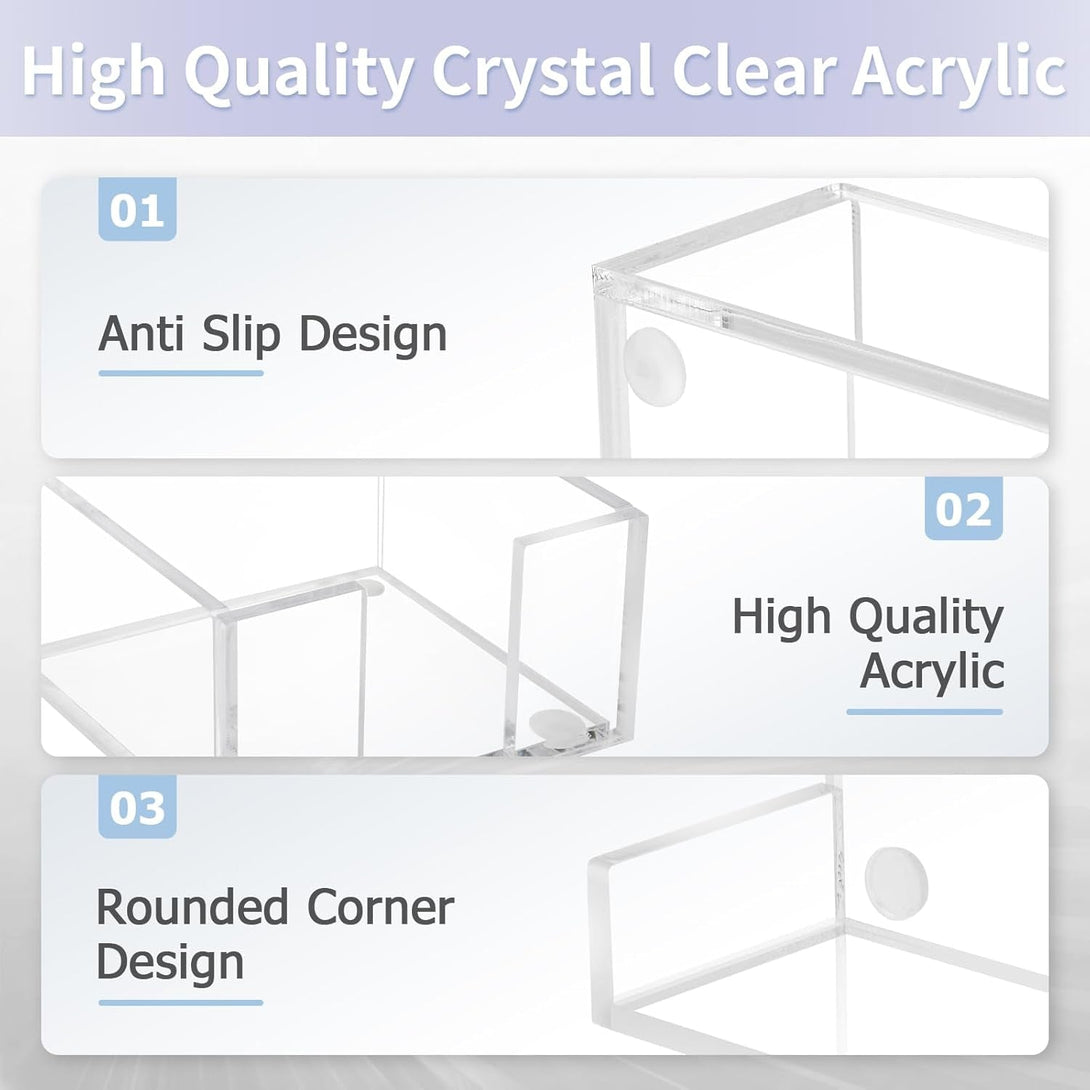 Acrylic Sticky Note Holder, 3 X 3 Crystal Clear Acrylic Notepad Holder Sticky Note Dispenser for Dorm Room and Office Desk Organizer