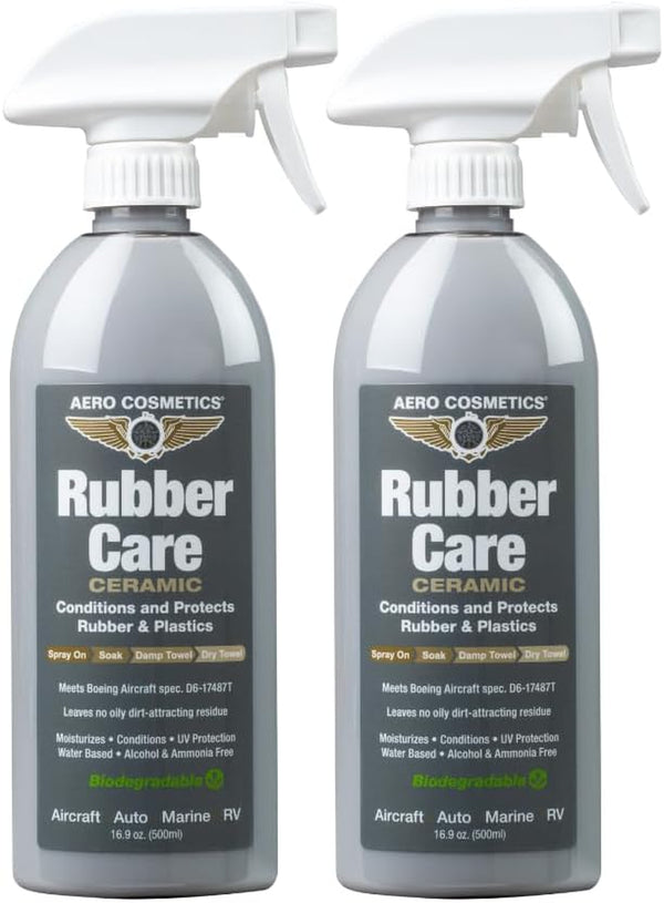 Aero Cosmetics Ceramic Tire Dressing Protector, No Tire Shine, No Dirt or Brake Dust Attracting Residue 16 Fl. Oz (2-Pack) Satin/Matte Finish Stays Clean Longer Cleans up Easier Aircraft Grade