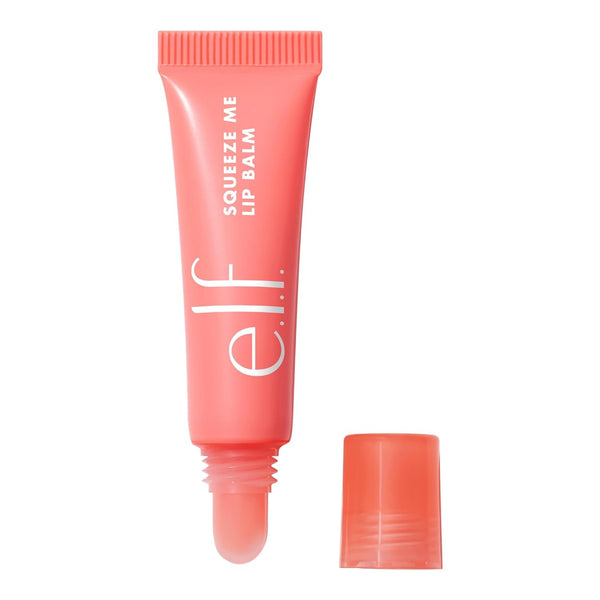 E.L.F. Squeeze Me Lip Balm, Moisturizing Lip Balm for a Sheer Tint of Color, Infused with Hyaluronic Acid, Vegan & Cruelty-Free, Strawberry