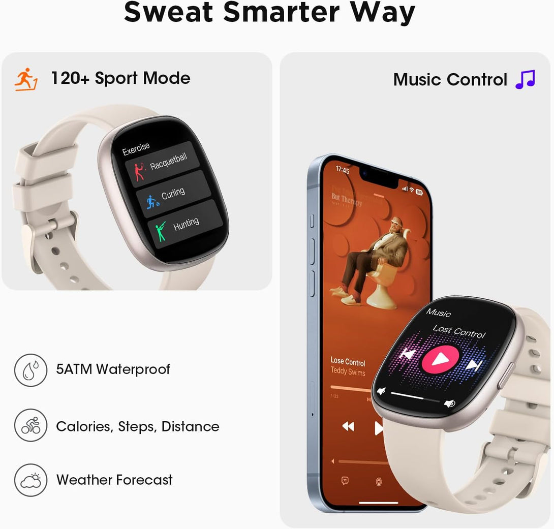 Smart Watches for Women Men Fitness: Fitness Tracker with Make/Recive Call 10-Day Battery Life Heart Rate Spo2 Sleep Monitor 120 Sport Mode 5ATM Waterproof Smartwatch for Ios Android Phones Christmas